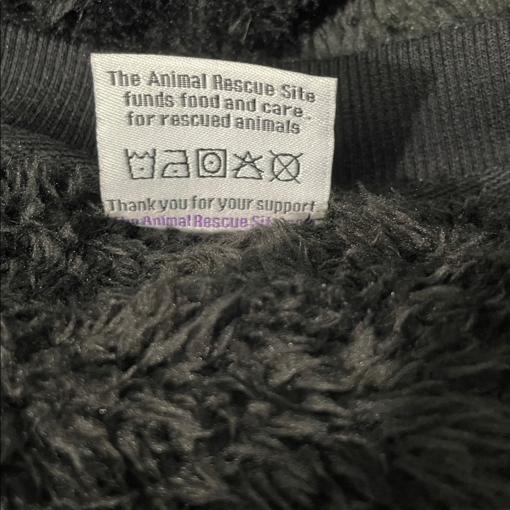 PRICE CUT!!  Black Furry Sweatshirt with Paw Print - Picture 4 of 5